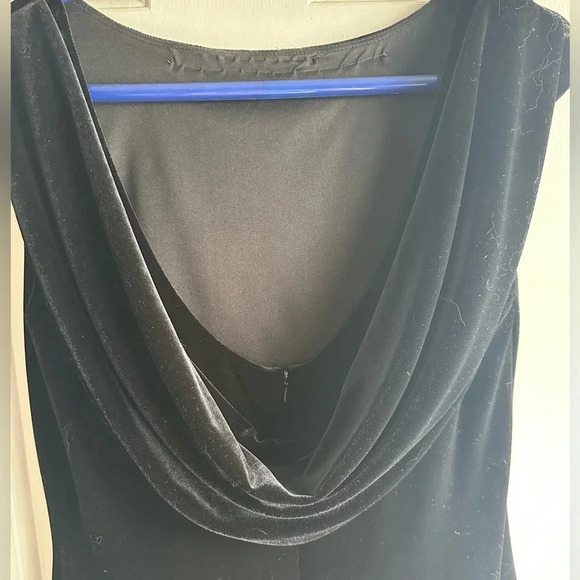Vintage 90’s Velvet Sleeveless Beaded Maxi Sark Magic Dress, Fairy Black Sz 10 - Picture 7 of 8